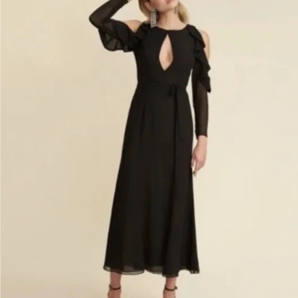 LPA Black Long Sleeve Ruffle Dress size M